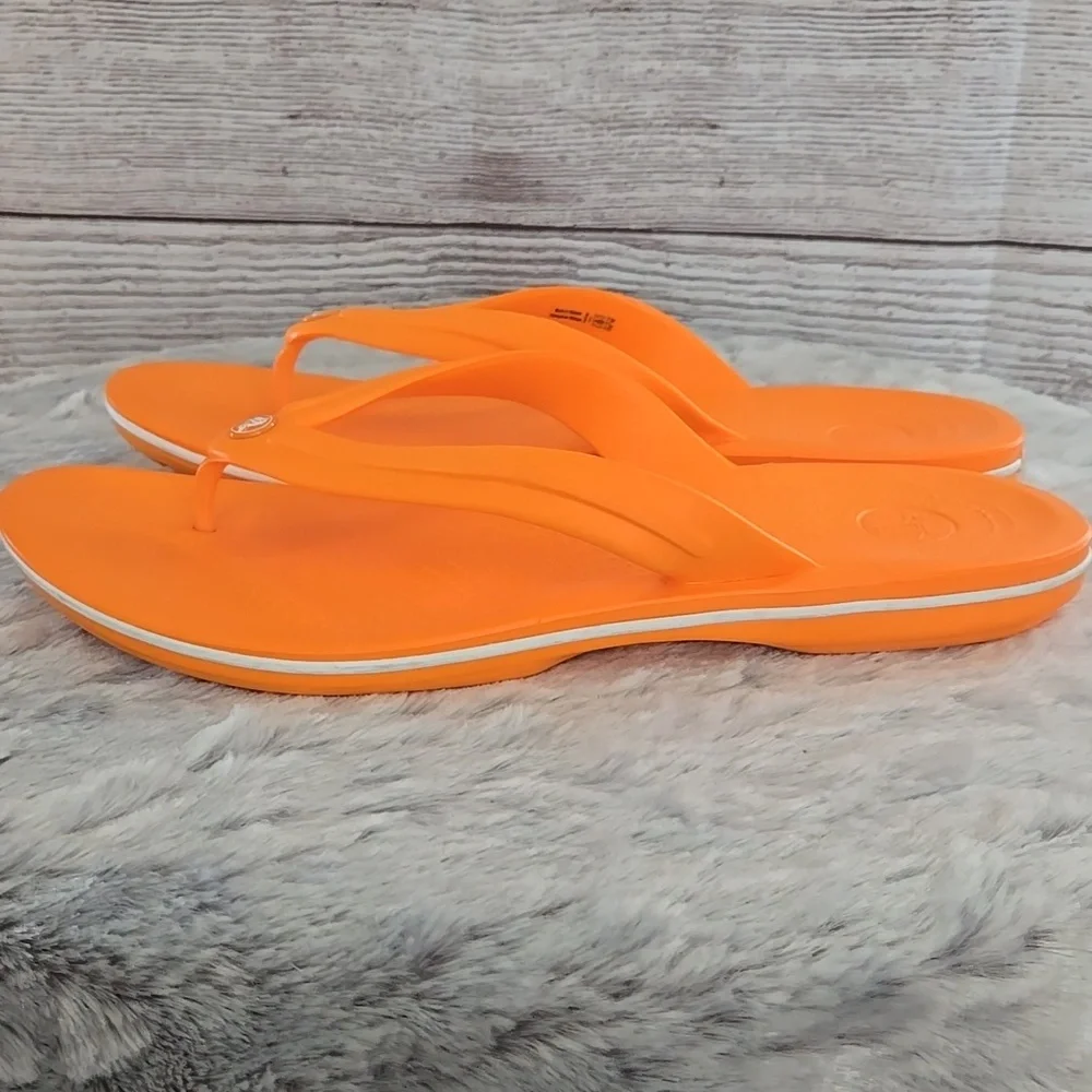 CROCS Orange Flip Flops, Mens 12, Great Condition